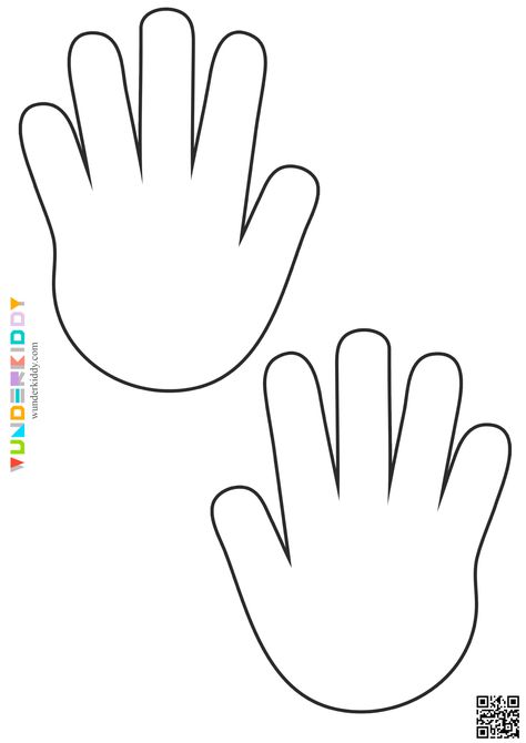 Hands Crafts For Kids, Free Printable Face Template, Hands Are For Helping Craft, Hand Easy Drawing, Hand Drawing Outline, Printable Handprint Template, Helping Others Craft Preschool, Child Hand, Hand Print Outline