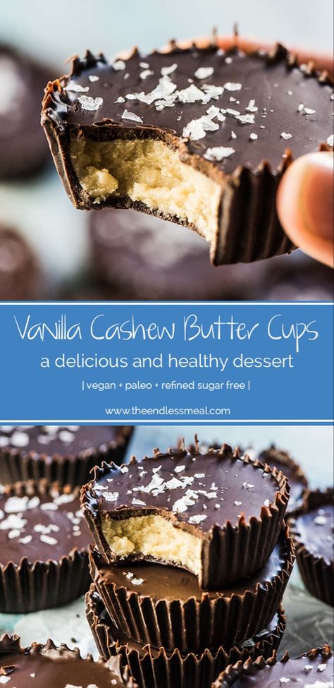 Cashew Butter Recipe Desserts, Cashew Butter Cups, Cashew Butter Dessert, Recipes With Cashew Butter, Cashew Desserts, Cashew Butter Recipe, Vegan Candies, Healthy Vegan Desserts, Paleo Vegan