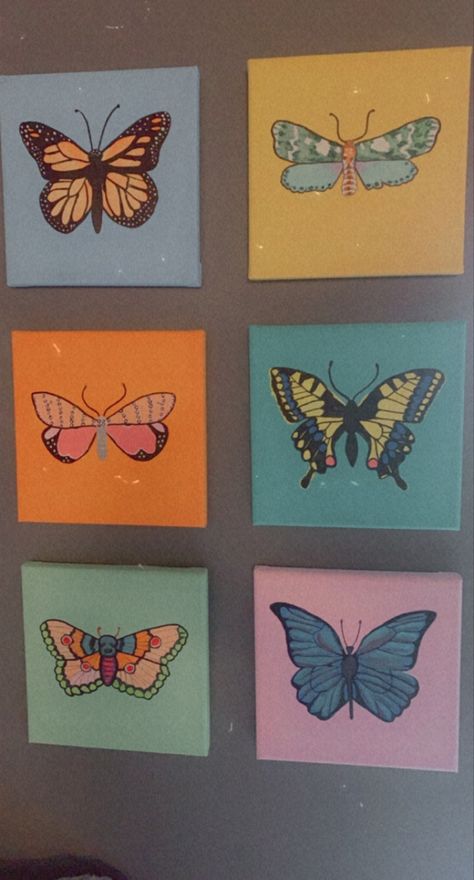 Simple Butterfly, Butterfly Canvas, Wooden Canvas, Butterfly Painting, Canvas Painting, Canvas, Art