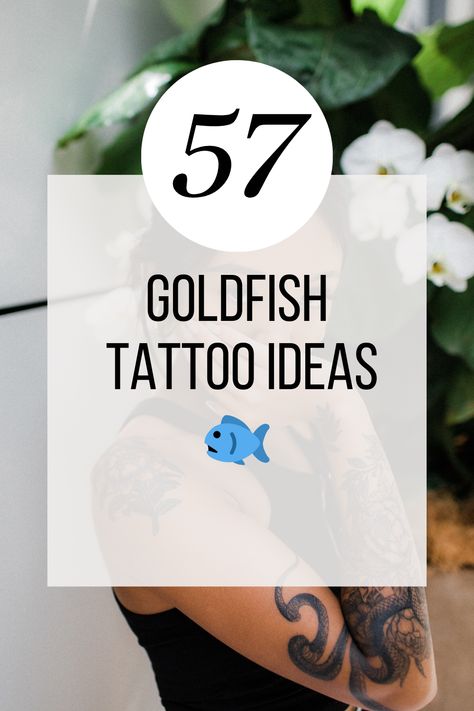 57 Goldfish Tattoo Ideas Goldfish Tattoo Black And White, Fine Line Goldfish Tattoo, Gold Fish Tattoo Design, Goldfish Tattoo Simple, Gold Fish Art, Small Fish Tattoos, Goldfish Tattoo, Pair Tattoos, Group Tattoos