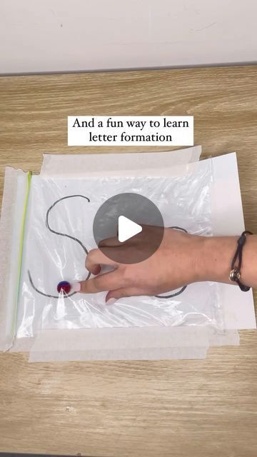 Skillmatics on Instagram: "Pre-writing activity ✏️ 💛  ✨️@missfarahtutorials shared this tracing activity as a way to target your little one’s visual motor skills as they learn letter or number recognition.  Steps:  1️⃣ Add baby oil and a marble (a pom pom would work to) to a Ziplock bag, seal tightly (add tape to prevent leaks)  2️⃣ Write a letter or letters on a piece of paper  3️⃣ Place the Ziplock bag on top of the letter  4️⃣Show your child how to trace the letters from the top down.  SAVE as a reminder to give this a try!" Tracing Letters Activities, Tracing Letters Preschool Activities, Pre Writing Activities For Toddlers, Push Pin Activities For Preschool, Ziploc Bag Letter Tracing, Letter Bead Activities Preschool, Letter Identification Preschool, Tracing Activities For Preschoolers, Alphabet Clothespin Activities