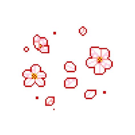 Piskel Art, 8 Bit Art, Cool Pixel Art, Pixel Art Grid, Pix Art, Flower Icons, Pixel Design, Sakura Flower, Pixel Art Design