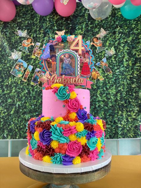 Encanto Cake Table Decor, Encanto Themed Birthday Cake, Encanto Birthday Cake Ideas Mirabel, Encanto Number Cake, Encanto Birthday Cake Ideas, Encanto Birthday Party Cake, Encanto Cake Ideas, Encanto Birthday Cake, Encanto Theme