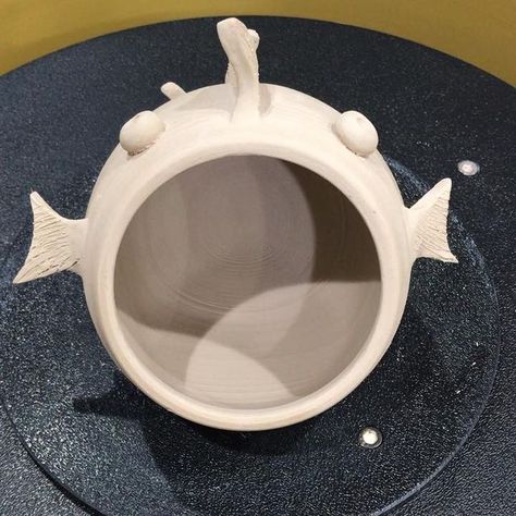 Toni Street on Instagram: "Salt Fish 🐠.. 😊😊 can’t wait to make a whole school of them. Had a blast making it.  I might even try a salt pig �🐷 #pottery #potterywheel #potterylife #potterystudio #potterylove #potterslife #potterydesign #studiolifestyle #tonistreetpottery #stoneware #salt #saltholder #saltpig #saltfish #creative #artistsoninstagram #potteryofinstagram #loveit #lovemyfish #potter #ceramics #handmade" Salt Pig Ceramic, Salt Pig Pottery, Pig Pottery, Pig Ceramic, Salt Fish, Salt Pig, Pottery Wheel, Pottery Designs, Water Pipe