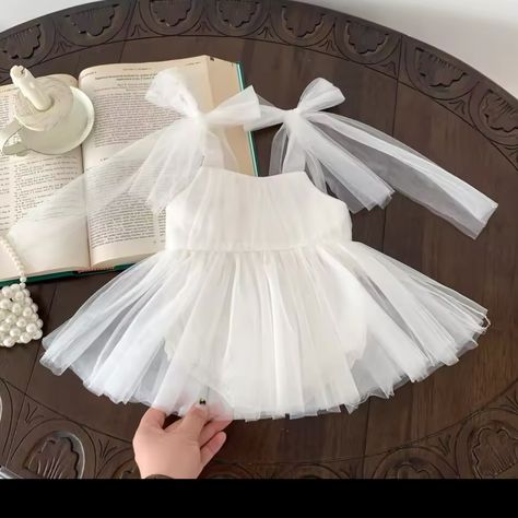 Disponible ♡ Tulle Baby Dress, Princess Ages, Infant Photography Props, Bow Dress, Soft Tulle, Girls Stripes, Dreamy Dress, Lace Romper