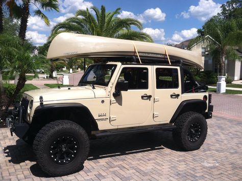 2012 Sahara Tan JK headed towards the water. Tan Jeep Wrangler Sahara, Boho Jeep Wrangler, Jeep Wrangler Tan, Tan Jeep Wrangler, Tan Jeep, Auto Jeep, Jeep Baby, Motorcycle Camping Gear, Motorcycle Camping