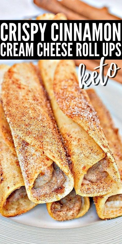 Cinnamon Cream Cheese Roll Ups, Cream Cheese Roll Ups, Cheese Roll Ups, Keto Quiche, Cream Cheese Roll Up, Desayuno Keto, Keto Cinnamon, Cinnamon Cream Cheese, Cheese Roll