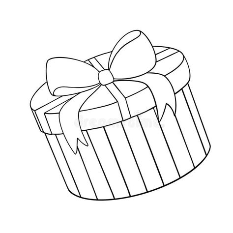 Gift Box Coloring Page, Gift Box Line Art, Gift Box Drawing, Presents Drawing, Christmas Crafs, Christmas Outline, Present Drawing, Easy Christmas Drawings, Christmas Present Boxes