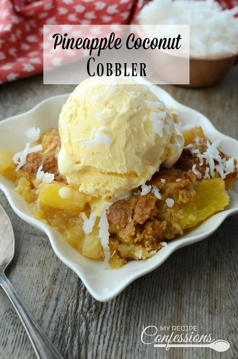 Tropical Fruit Desserts, Magic Fruit Cobbler, Mushroom Cobbler Recipe, Pineapple Cobbler Recipes, Impossible Coconut Pie Bisquick Recipe, Mixed Fruit Cobbler Recipes Easy, Fresh Pineapple Recipes, Cobblers Cove Barbados, Pineapple Cobbler