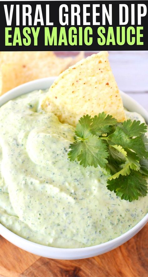 Green Queso Dip, Guacamole Ranch Dip, Cilantro Cream Cheese Dip, Green Dips Recipe, Cilantro Dip Recipe, Green Chip Dip, Green Dipping Sauce, Cream Cheese Cilantro Dip, Mamacitas Green Sauce Recipe