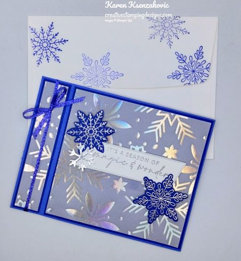 Stampin’ Up! Joyful Flurry for Fun Fold Friday Video Tutorial | Creative Stamping Designs Snowflake Vellum Stampin Up Cards, Stampin Up Snowflake Specialty Vellum, Stampin Up Joyful Flurry Cards, Joyful Flurry Stampin Up Cards, Stampin Up Joyful Flurry, Chrismas Cards, Friday Video, Xmas 2022, Christmas Color Palette