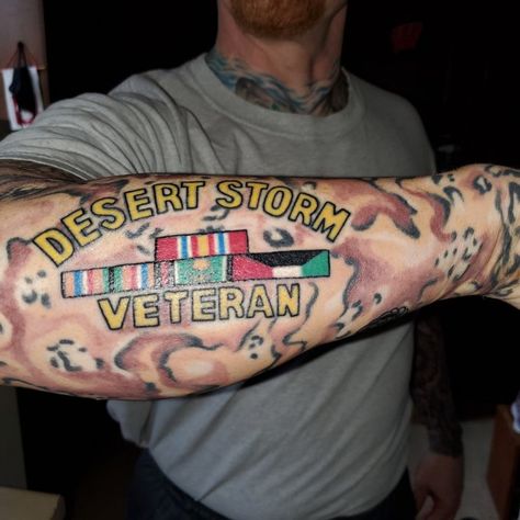 Veteran Ink on X: "How many Desert Storm Veterans are a part of our Vet Ink Fam? #desertstorm #veterans #veterantattoo #veteranink #veteranlife #veteranink #militarytattoo https://t.co/dGUBjnv0mu" / X Veteran Tattoo, American Flag Sleeve Tattoo, Navy Humor, Storm Tattoo, Army Tattoos, Honoring Veterans, Military Tattoos, Vietnam Vets, Desert Storm