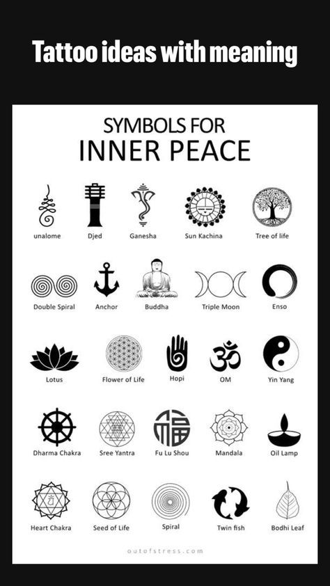 This is a collection of various tattoo symbols for inner peace.  #tattooart #peace #symbols Inner Peace Symbol Tattoo, Inner Peace Symbol, Inner Peace Tattoo, Meaningful Symbol Tattoos, Flower Of Life Tattoo, Chinese Symbol Tattoos, Peace Tattoos, Peace Symbols, Peace Fingers