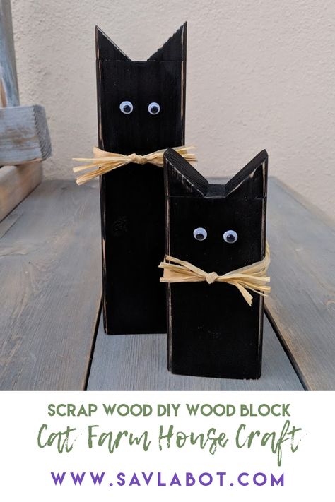 Wood Cats, Wood Blocks Diy, Wood Craft Patterns, Wood Block Crafts, Diy Blocks, Wood Projects That Sell, Wood Animal, Acrylic Craft Paint, Block Craft