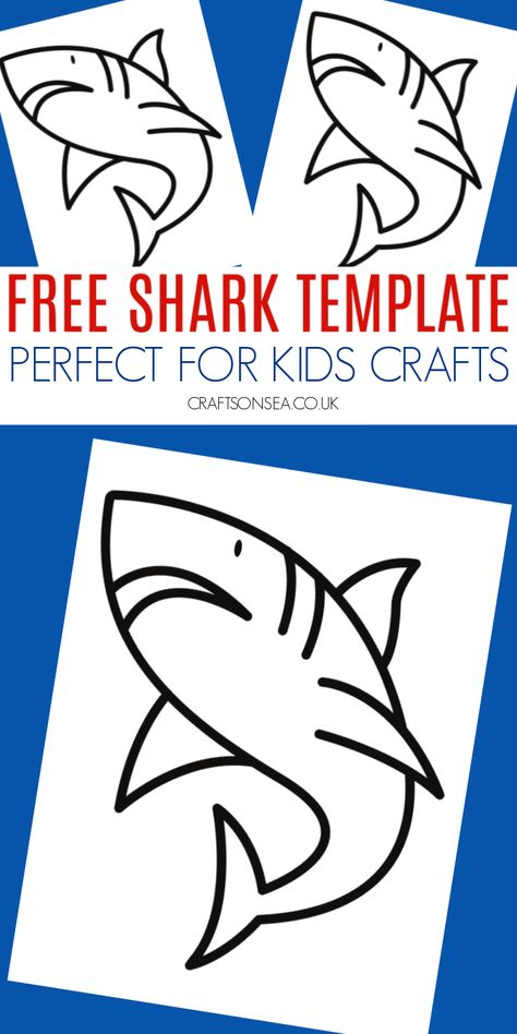 Shark Template (Printable PDF) Shark Template, Build A Shark Craft, Shark Templates Free Printable, Printable Shark Template, Shark Fin Printable Template, Free Shark Printables, Build A Shark Printable, Shark Printables, Letter S Crafts