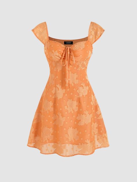 Jacquard Mini Dress, Orange Chiffon, Flowy Mini Dress, Tulip Dress, Corset Mini Dress, Green Mini Dress, Looks Street Style, Floral Jacquard, Patchwork Dress