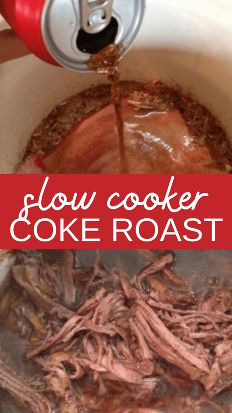 Rump Roast Crock Pot Recipes, Coke Roast, Crockpot Rump Roast, Top Round Roast Recipe, Roast Beef Crock Pot Recipes, Pork Roast Crock Pot Recipes, Coke Recipes, Beef Roast Crock Pot, Crockpot Pot Roast