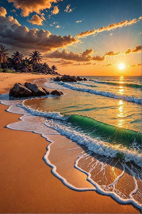 Ocean Landscape Painting, Beautiful Beach Pictures, Iphone Wallpaper Stills, Beautiful Ocean Pictures, Mermaid Pictures, Ocean Pictures, Ocean Landscape, Scenery Pictures, Pretty Landscapes