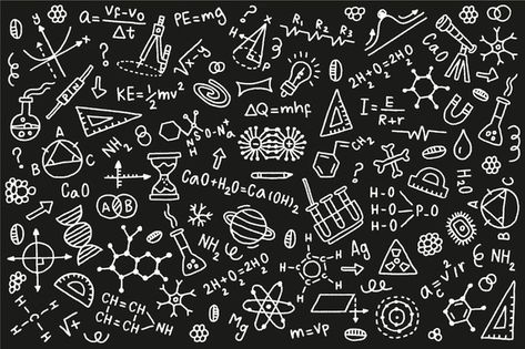 Science Lab Decorations, Science Formulas, Chalkboard Wallpaper, Abstract Science, Science Icons, Science Words, Science Stickers, Science Background, Vintage Science