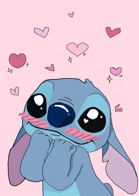 Cute Pictures To Draw, Lilo And Stitch Characters, ليلو وستيتش, Lilo And Stitch Drawings, Photo Stitch, Stitch Character, Pink Stitch, Images Kawaii, Stitch Drawing