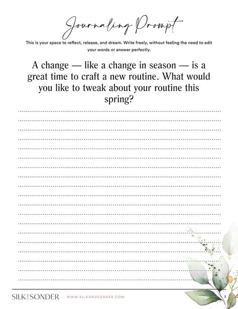 To help you harness the transformative power of the magical season that is spring, we’ve compiled a list of journaling prompts to help you reflect and get excited about what’s ahead. Happy writing! Journal For Healing, Guided Journal Prompts, Journal Prompt Ideas, Health Journal Prompts, Connect With Yourself, Chirping Birds, Prompt Ideas, Health Journal, Guided Journal