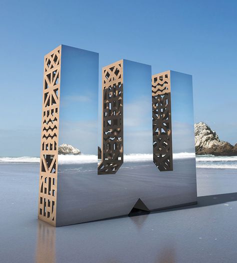 Gestalten | Character SF Designed Giant Mirror Letters To Show That Design Is All Around Us Mirror Letters, Giant Mirror, Giant Letters, San Francisco Design, Monument Signs, Mirror Installation, Signage Wayfinding, Promotional Design, Wayfinding Signage