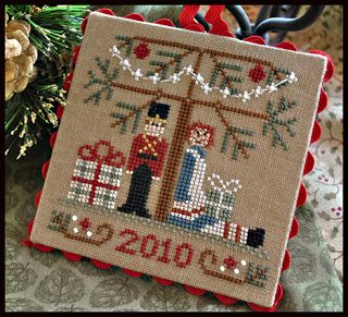 Little House Needleworks: The 10th Ornament! Sheep Cross Stitch, Snowman Cross Stitch Pattern, Ribbon Christmas Tree, Quick Cross Stitch, Crochet Ribbon, Cross Stitch Ornaments, Little House Needleworks, Stitch Ornaments, All Is Calm