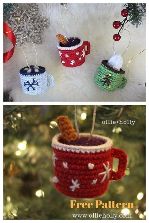 Crochet Christmas Ornaments Free, Crochet Ornament Patterns, Christmas Crochet Patterns Free, Crochet Xmas, Crochet Christmas Decorations, Crochet Christmas Trees, Crochet Ornaments, Holiday Crochet, Crochet Decoration