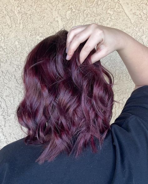 Red and Violet undertones hair color ❤️ 💜🍷 Violet Undertone Hair, Grape Soda Hair, Undertones Hair, Red And Violet, Box Dye, Violet Hair, Grape Soda, Curled Hairstyles, Red Purple