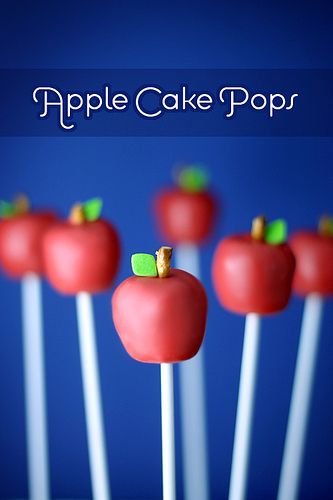 Apple Cake Pops by Bakerella, via Flickr Apple Cake Pops, Apple Pop, Apple Treat, Cake Pop Ideas, Pops Cake, Torte Cupcake, Pop Ideas, School Treats, Cookie Pops