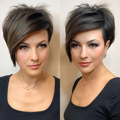 26 Asymmetrical Pixie Cut Ideas That Make a Statement Long Asymmetrical Haircut, Short Asymmetrical Hairstyles, Short Asymmetrical Haircut, Asymmetrical Pixie Haircut, Pixie Cut With Long Bangs, Asymmetrical Pixie Cuts, Asymmetrical Bob Haircuts, Asymmetrical Haircut, Pixie Cut With Bangs