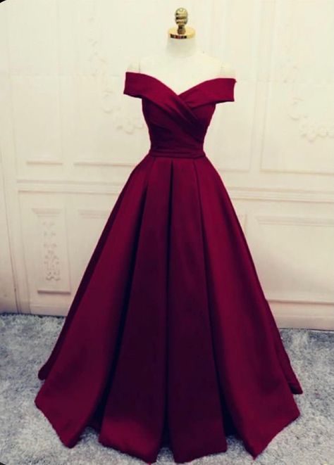 Vestidos Color Vino, Prom Dresses Off The Shoulder, Off Shoulder Evening Dress, Evening Dress Long, Trendy Prom Dresses, Dresses Satin, Simple Prom Dress, Cheap Evening Dresses, Burgundy Prom Dress