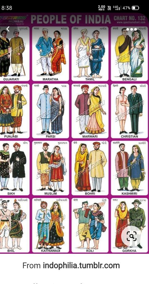 Gujrat Traditional Dress, Different States Costumes Of India, North Indian Dress, Cultural Diversity India, India Traditional Dress Culture, Indian States Traditional Dress, Dresses Types Chart Style, India Traditional Dress, Culture Collage