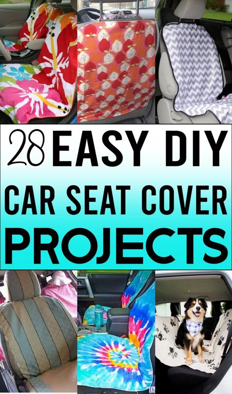 28 DIY Car Seat Cover Projects - Modern And Stylish (Easy!) - The Newlywed Car Seat Cover Diy Pattern, Car Seat Cover Pattern Free, Diy Car Projects, Diy Seat Covers, Diy Car Seat Cover, Car Seat Cover Pattern, Diy Car Accessories, Baby Boy Things, Dog Hiking