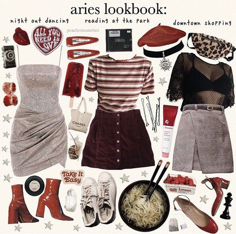 Aries Lilith Outfits, Aries Outfits Ideas, Aries Clothes Aesthetic, Aries Inspired Outfits, Aries Venus Aesthetic Style, Aries Rising Aesthetic Outfit, Venus In Aries Fashion, Aries Fashion Aesthetic, Aries Outfits Style