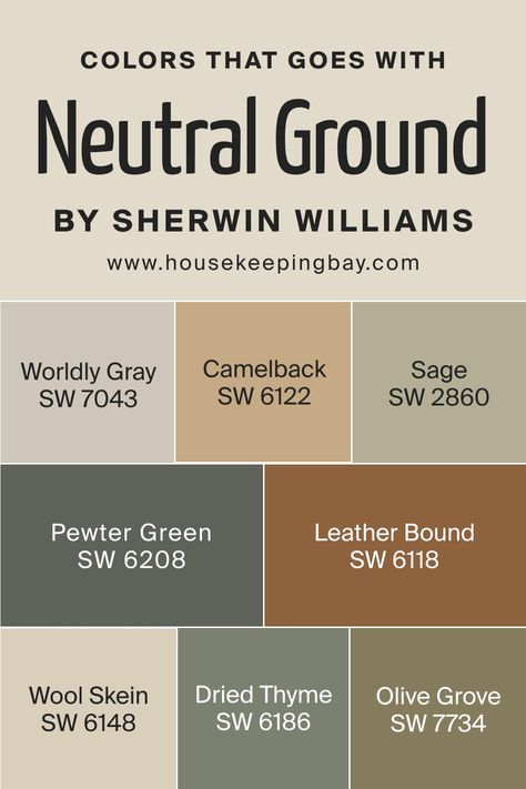 Kitchen Wall Colors Ideas, Wall And Trim Colors Ideas Sherwin Williams, Sw Neutral Ground Color Palette, Neutral Ground Sherwin Williams Coordinating Colors, Earthy Sherwin Williams Colors, Earthy Color Palette Sherwin Williams, Neutral Ground Sherwin Williams Exterior, Living Room Colors Sherwin Williams, Whole House Paint Scheme Sherwin William