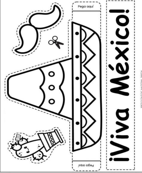 16 De Septiembre Craft Ideas For Kids, Sombrero Template, Hispanic Heritage Month Crafts, Mexico Crafts, Independence Day Activities, Hispanic Heritage Month Activities, Craft Activities For Toddlers, May Crafts, Mexican Independence Day