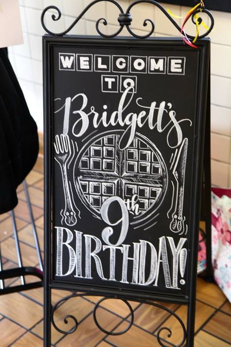 Waffle Birthday, Breakfast Sketch, Cafe Chalkboard, Blackboard Menu, House Birthday Party, Christmas Booth, Mobile Coffee Shop, Chalk Sign, Sandwich Board