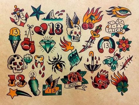 275+ Awesome Sailor Jerry Tattoos With Meanings (2022) - TattoosBoyGirl Tato Geisha, Traditional Tattoo Filler, Flash Art Tattoos, Small Traditional Tattoo, Traditional Tattoo Flash Sheets, Sailor Jerry Tattoo Flash, Tato Flash, Tato Tradisional, Traditional Tattoo Flash Art