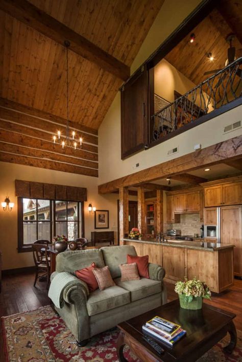 Mountain timber frame home in Montana offers a warm rustic feel House Plan With Loft, Timber Frame Home, Metal Building Home, Timber Frame Homes, Barn Homes, Loft House, Tiny House Cabin, Loft Design, Metal Building Homes