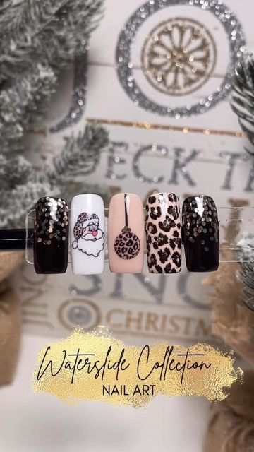 Christmas Leopard Print Nails, Animal Print Christmas Nails, Christmas Animal Print Nails, Leopard Print Christmas Nails, Giraffe Nails Designs, Cheetah Print Christmas Nails, Cheetah Christmas Nails, Leopard Christmas Nails, Christmas Cheetah Nails