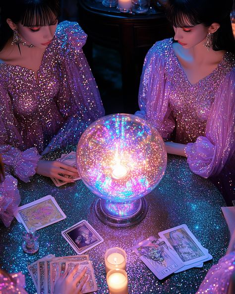 Fortune Tellers 🔮✨ Witch Aesthetic Party, Disco Witch Aesthetic, Fortune Teller Shop, Pastel Witch Aesthetic, Fortune Teller Aesthetic, Mystic Aesthetic, Pastel Witch, Rosé Halloween, Ap Drawing