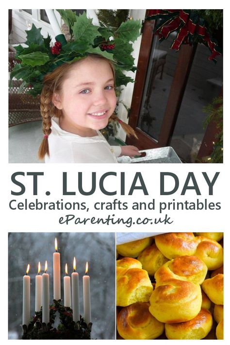 Celebrating Saint Lucia Day: crafts, printables and activities St Lucia Day Crafts For Kids, Diy St Lucia Crown, St Lucia Christmas Swedish Traditions, Saint Lucia Day Swedish Christmas, Santa Lucia Day Sweden, Saint Lucia Day, Saint Lucia Culture, Swedish Christmas Traditions, Sankta Lucia