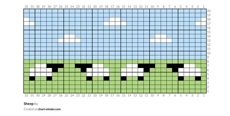 Sheep in field by Alisoncfrayne | Chart Minder Tapestry Patterns Charts, Crochet Sheep Pattern, Curtain Beads, Sheep Knitting Pattern, Beads Curtain, Pixel Grid, Grid Design Pattern, Crochet Sheep, Tiny Cross Stitch