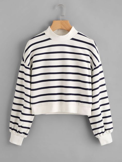 Polo Shirt Outfits, Striped Sweatshirt, Stylish Hoodies, Cute Dress Outfits, Striped Sweatshirts, Easy Trendy Outfits, Fashion Attire, Girls Fashion Clothes, Teen Fashion Outfits