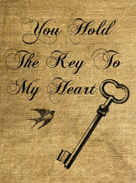 Key to my heart French Corset, The Key To My Heart, Key To My Heart, Love My Husband, Image Transfer, Love Notes, Be My Valentine, San Valentino, Vintage Illustration