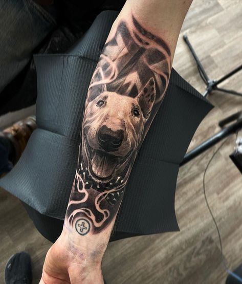 Three Dogs Tattoo, Tattoo Perro, Bull Terrier Tattoo, Bull Tattoo, Three Dogs, English Bull Terriers, English Bull, Dog Tattoos, Life Tattoos