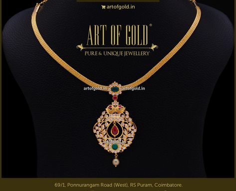 Attigai Necklace Pendant | Art of Gold Jewellery, Coimbatore Stone Attigai, Red Stone Necklace, Ruby Necklace Pendant, Gold Necklace Indian, Neck Jewelry, Sri Yantra, Gold Necklace Indian Bridal Jewelry, Necklace Art, Necklace Indian