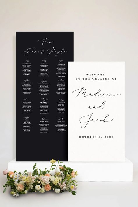 Large Wedding Seating Chart | Lily & Roe Co. Large Wedding Seating, Welcome Sign And Seating Chart, Wedding Ceremony Entrance, Wedding Ceremony Welcome, Ceremony Entrance, Letterpress Save The Dates, Place Card Table Wedding, Wedding Quote, Wedding Reception Signs