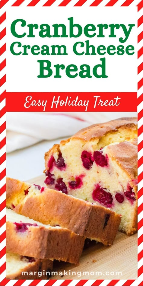 If you need a delicious holiday bread idea, try this cranberry loaf! It's made with cream cheese, so it's a tender pound cake dotted with fresh cranberries for an easy breakfast, snack, or dessert. Orange Chip Cranberry Bread, Christmas Cranberry Loaf Cake, Cranberry Cream Cheese Loaf Recipe, Cranberry Orange Cream Cheese Bread, Cream Cheese Cranberry Bread Cooktop Cove, Cream Cheese Cranberry Bread Recipe, Cranberry Loaf Bread, Cranberry Almond Bread, Cream Cheese Cranberry Loaf 12 Tomatoes